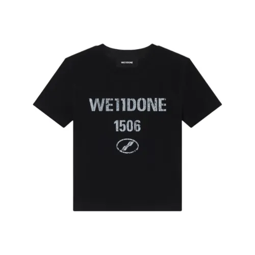 WE11DONE Drop Shoulder Sleeve T Shirt Women's Black