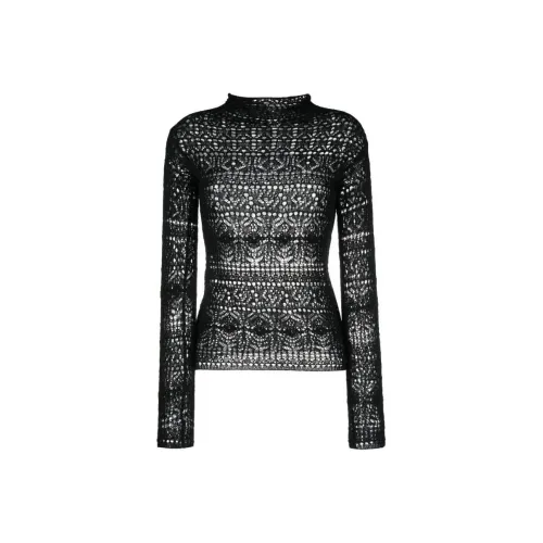 Ferragamo Guipure Lace Long-sleeve Top