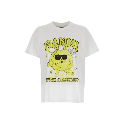 GANNI T Shirts Women's White