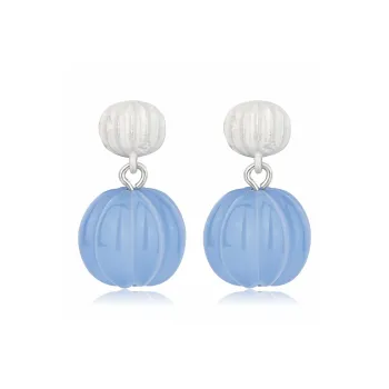 Empress 47 Concept Natural Chalcedony Earrings Unisex