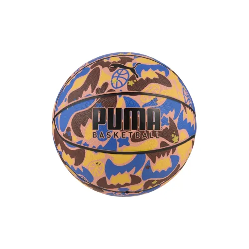 PUMA Rubber Basketball Yellow Blue Brown Size 6 7 Size Training Unisex