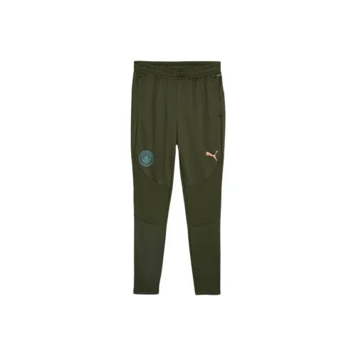 PUMA Manchester CityPants FW24 Training Soccer Bottoms Men's Green