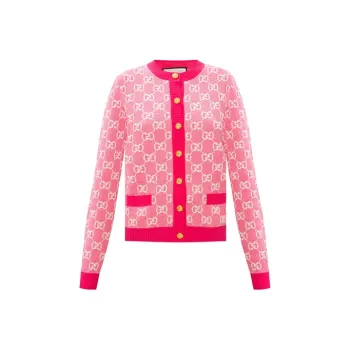 GUCCI Gg Jacquard Crew Neck Cardigan