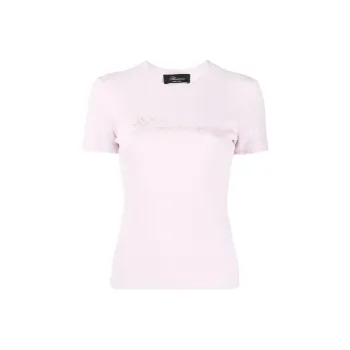 Blumarine Logo Embroidered Crewneck Knitted T Shirt