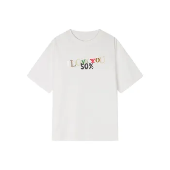 UOOYAA LOVE 50% Capsule Series T Shirts Women's White
