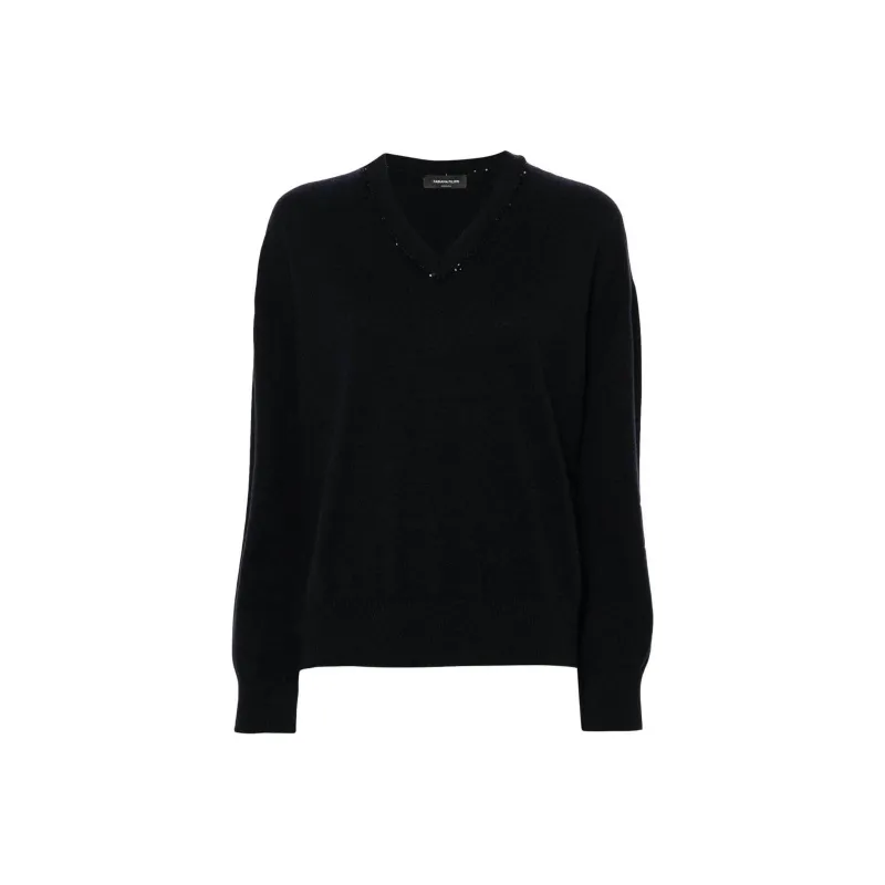 Fabiana Filippi Sequin Embellished V Neck Knitted Jumper-0