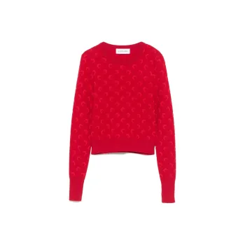 Marine Serre Moon Jacquard Knit Fitted Sweater