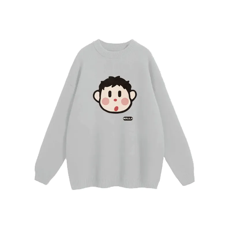 MDLILA Sweater Unisex White Gray-2
