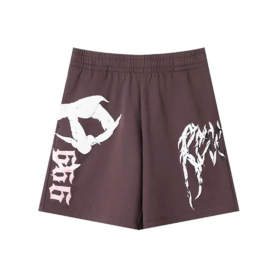 Revenge x JUICE WRLD Casual Shorts Unisex Brown-0