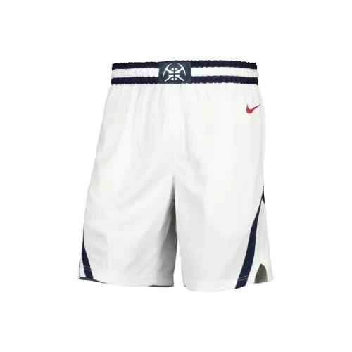 NBA Nike Denver Nuggets Association Swingman Basketball Shorts Men's White