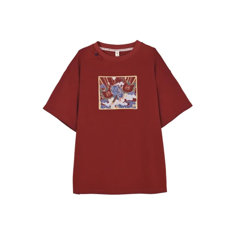 SNBL Drop Shoulder Sleeve T Shirt Women's Red-0