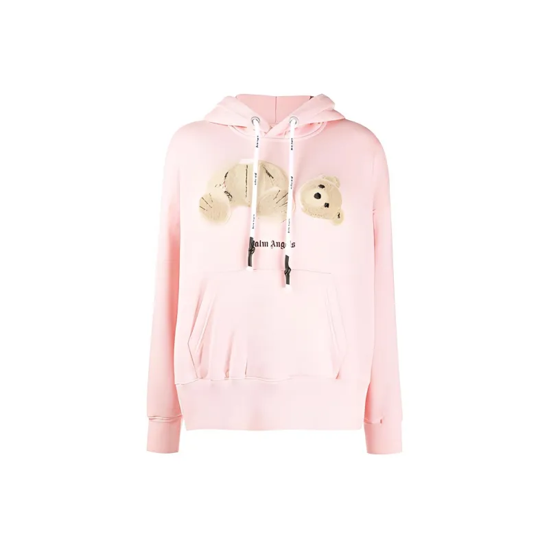 PALM ANGELS Bear Over Hoodie 'Pink/Brown'-0