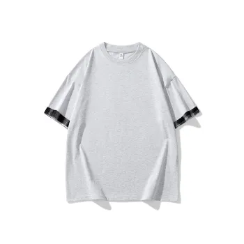 Caramella Drop Shoulder Sleeve T Shirt Unisex Light Heather Gray