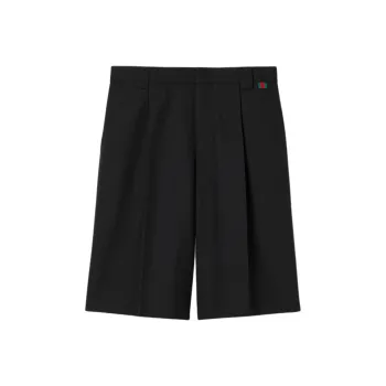 GUCCI Twill Web Pleated Gabardine Shorts