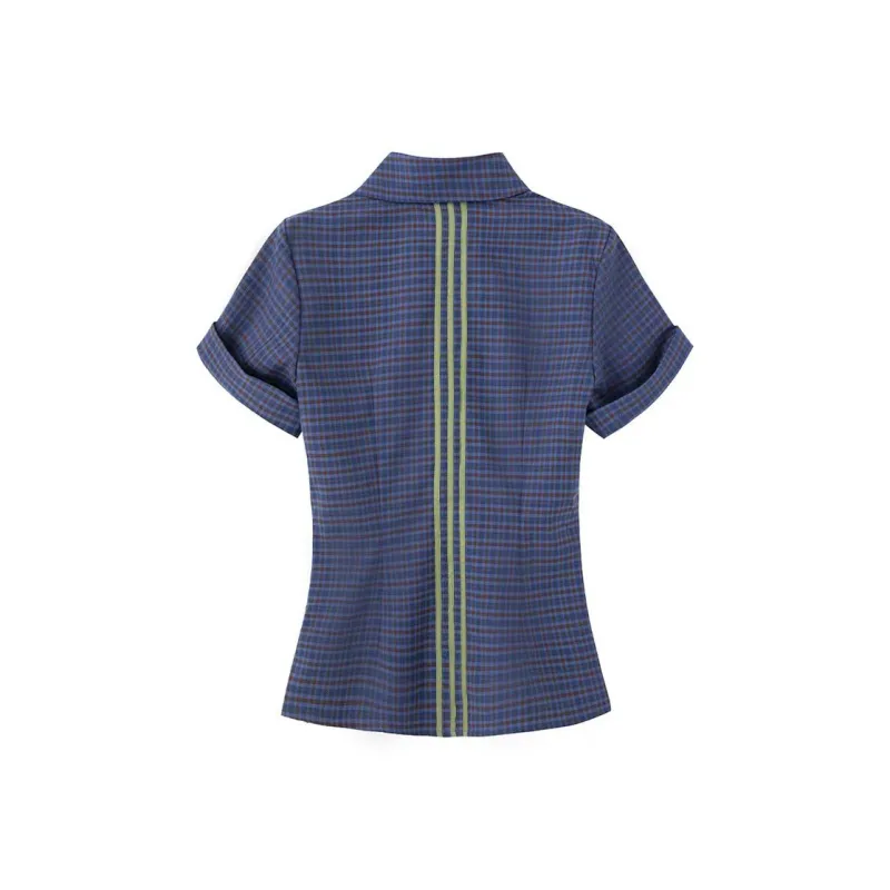 ABCMININ Shirt Women's Navy Blue-1