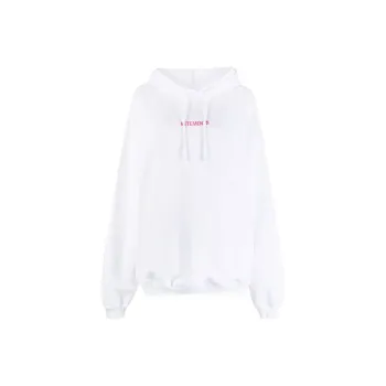 Vetements Logo Label Hoodie 'White/Hot Pink'