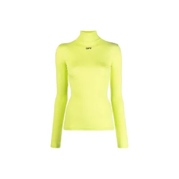OFF WHITE Off Stamp Sec Skin Long Sleeve Turtleneck Sweater Green