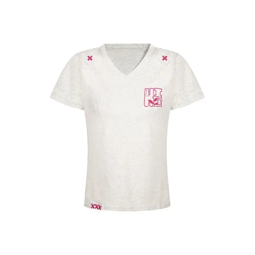 SISC Set in Sleeve T Shirt Women's Light Gray