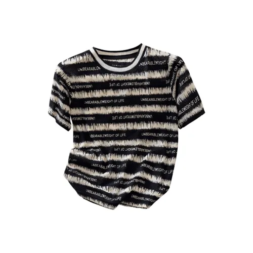 Cypress House T Shirt Women's Black White Stripes