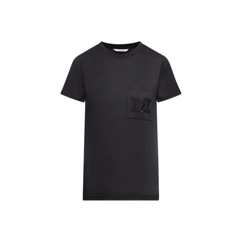 MaxMara Papaia Logo Embroidered Crewneck T Shirt-0