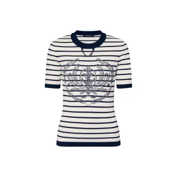LOUIS VUITTON Striped Anchor Knit Top