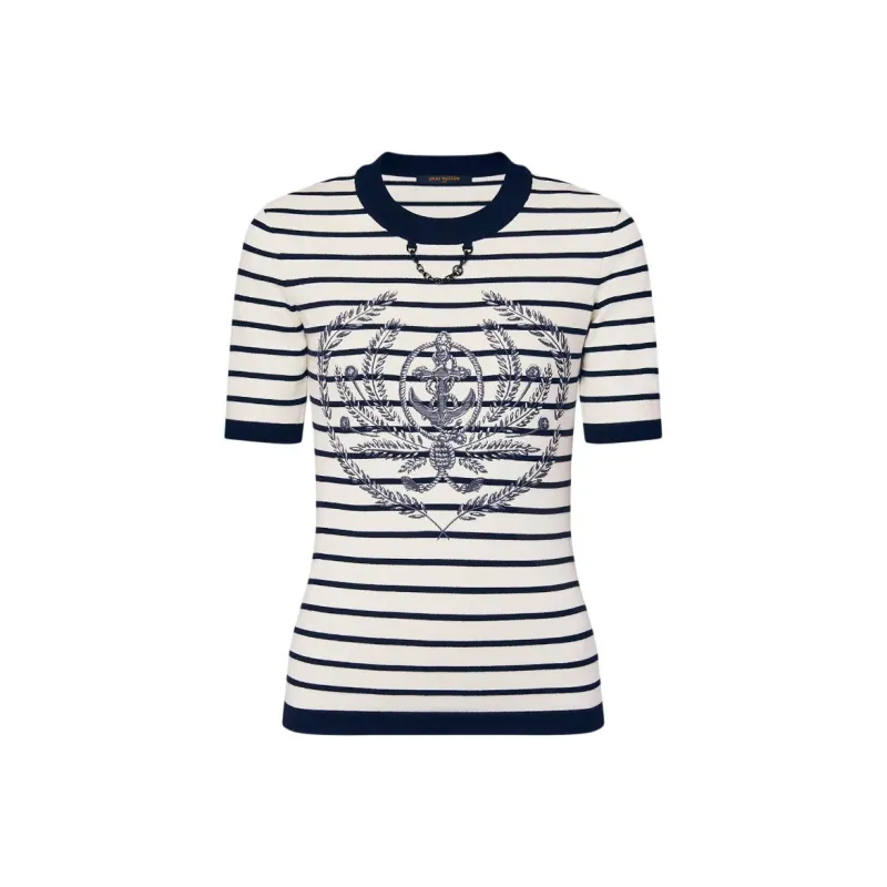 LOUIS VUITTON Striped Anchor Knit Top-0