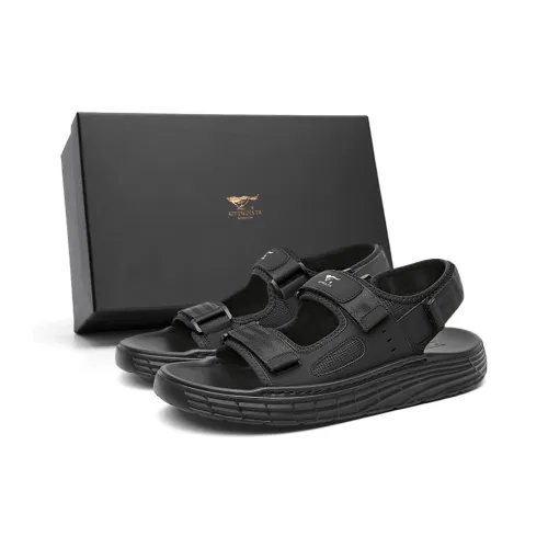 SEPTWOLVES Beach Sandals Men Black