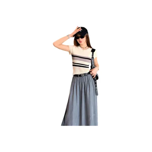 QIANGKOUPAOCAI T-Shirt Women's Ecru