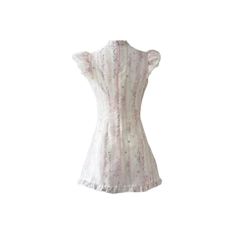 ABCMININ Short Sleeved Dress Women's Pink-1