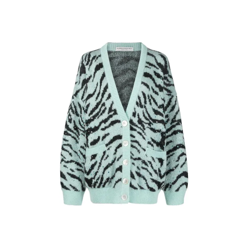 Alessandra Rich Sequin Embellished Buttoned Cardigan-0