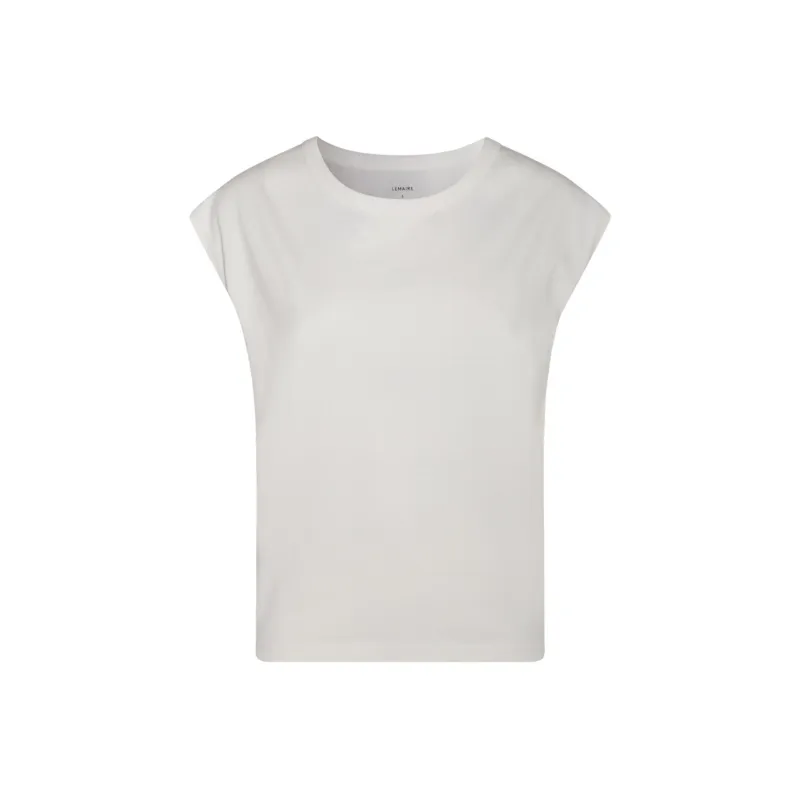Lemaire Cap Sleeve T Shirt 'Chalk'-0