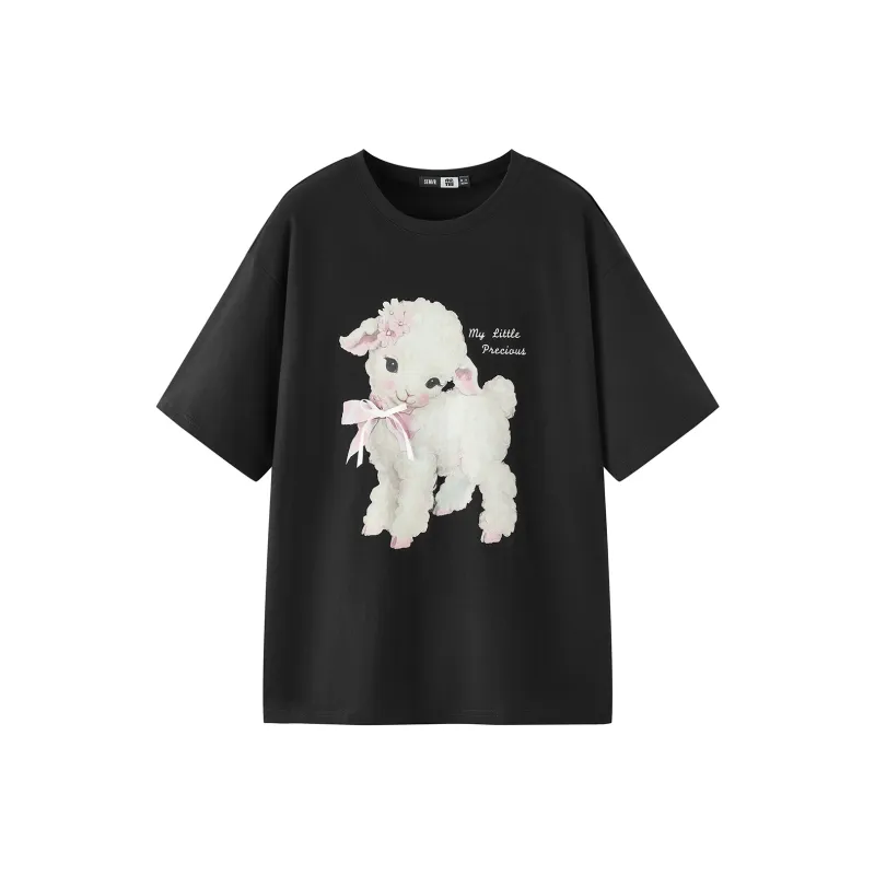 SEM/R Loose Fit 2025 Summer Short Sleeved Crew Neck T Shirt Women's-12