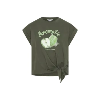 URBAN REVIVO Regular T Shirt Women's Dark Brown Green