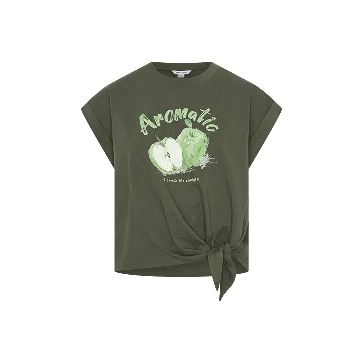 URBAN REVIVO Regular T Shirt Women's Dark Brown Green-0