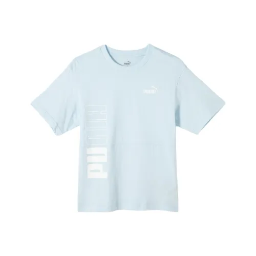 PUMA T Shirts Women's Aqua Blue