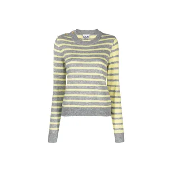 GANNI Striped Ribbed Jumper