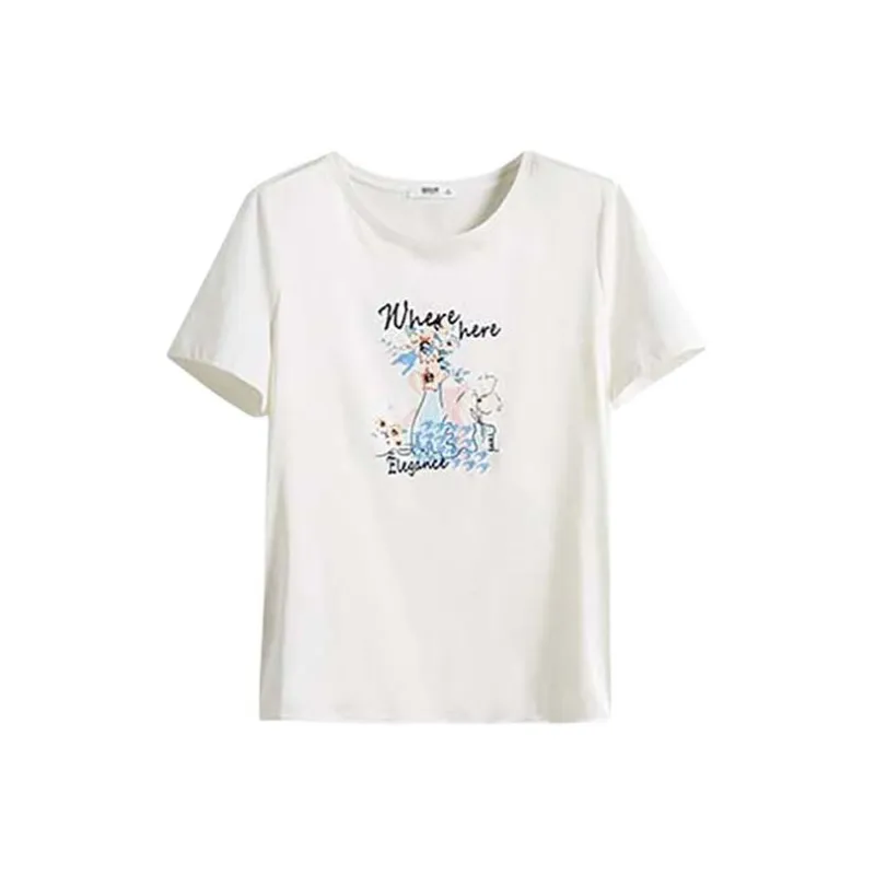 LUYOUYE Regular T Shirt Women's White-0