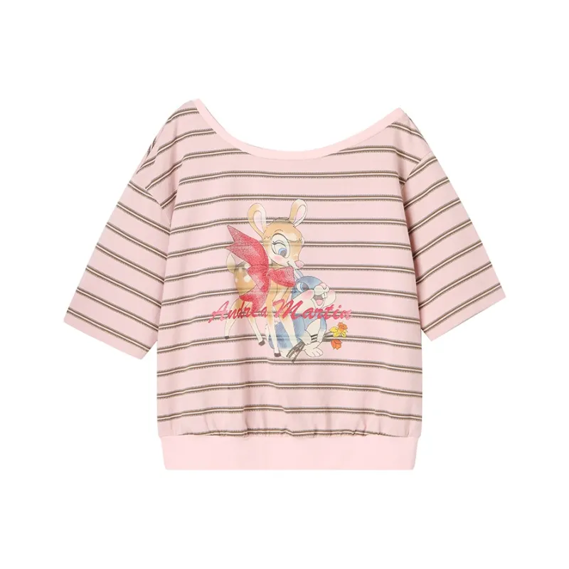 ANDREA MARTIN Drop Shoulder Sleeve T Shirt Women's-6