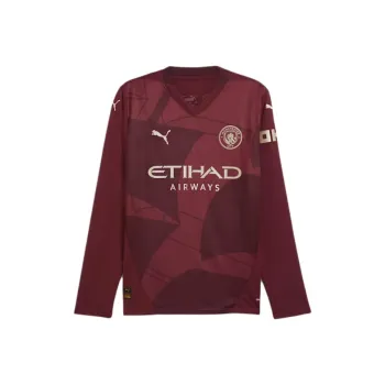 PUMA Manchester City 24/25 Third Long Sleeve Jersey Soccer Jersey Men's Dark Red