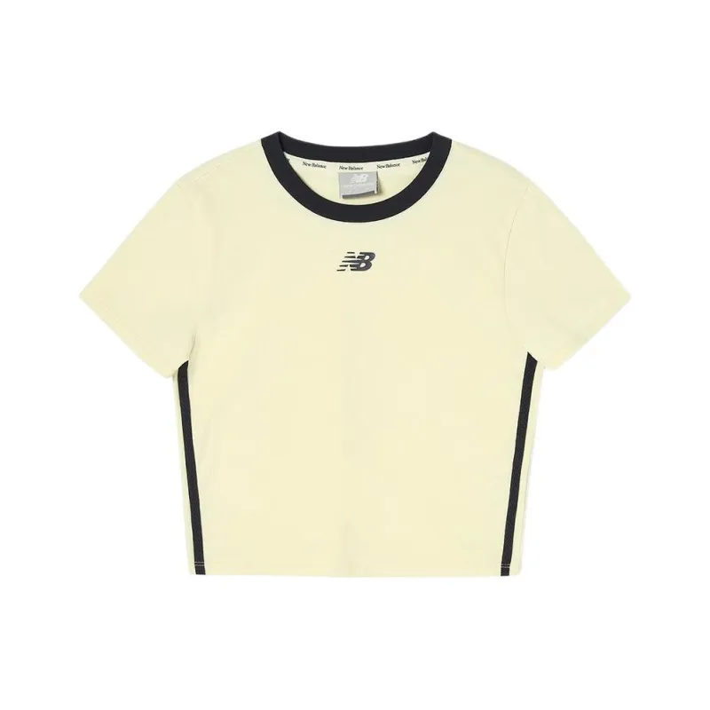 New Balance SLIM FIT T Shirt Women's Light Yellow-0
