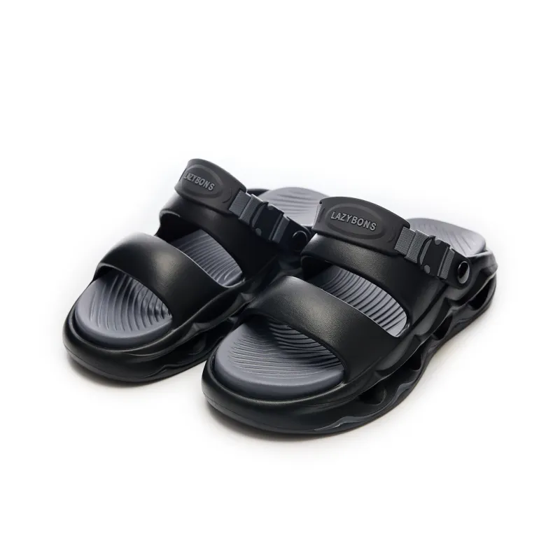 LAZY BONS Beach Sandals Men Black/Blue-2