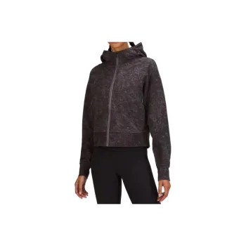 Lululemon Cotton French Terry Sweatshirt Women's Denim Washable Print Light Purple Black