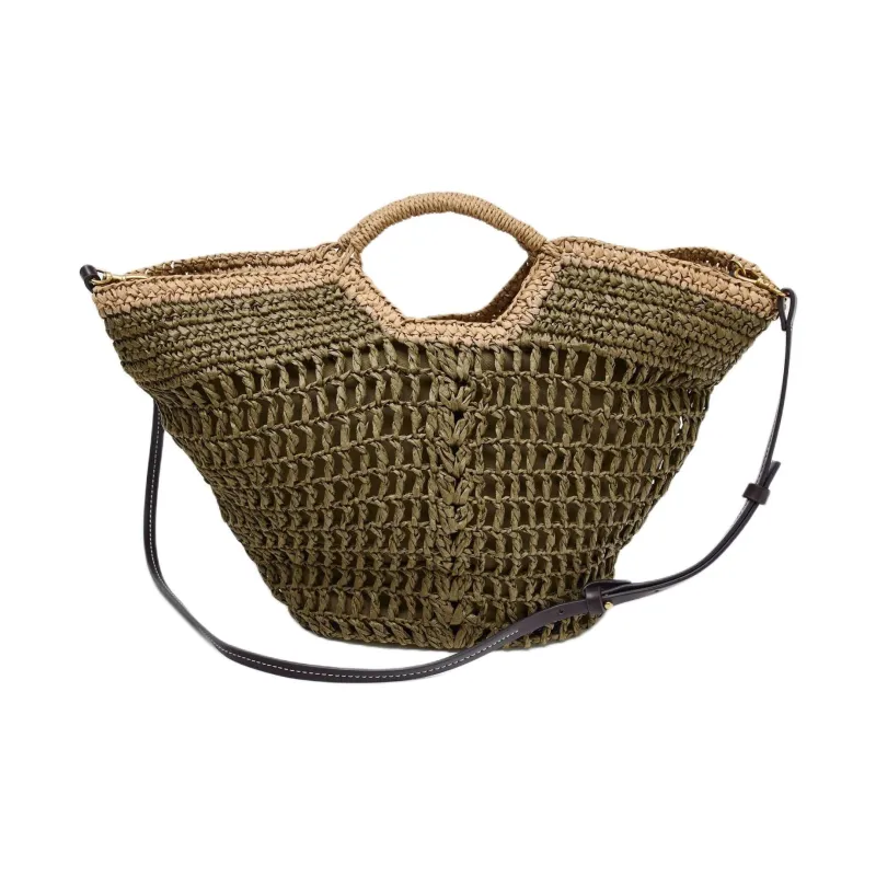 ZARA Cellulose Material One Shoulder Handbag Tubas Women's Green-1