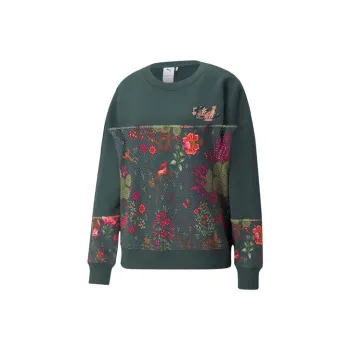 Double Belief Liberty X PUMA CLSX ColBlock Sweatshirts Women's Dark Green
