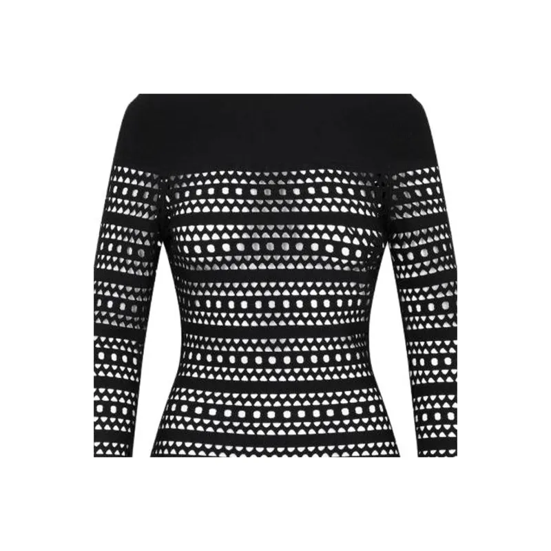 Alaia Off-The-Shoulder Openwork Blouse-4