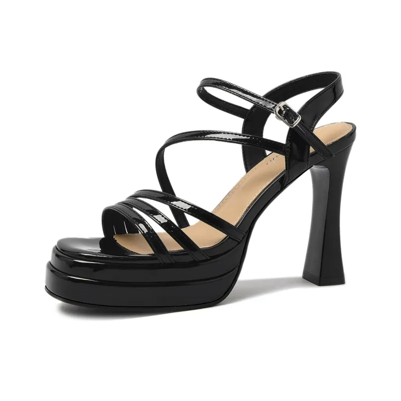 CAMEIDO One Strap Sandals Women's Black-1