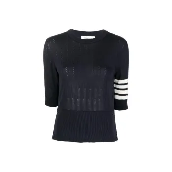 THOM BROWNE Stripe detail Knitted Top