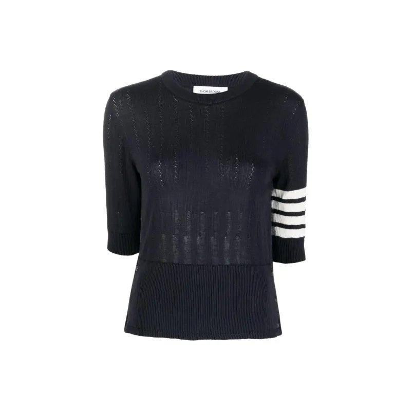 THOM BROWNE Stripe detail Knitted Top-0