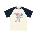Apricot/Navy Blue
