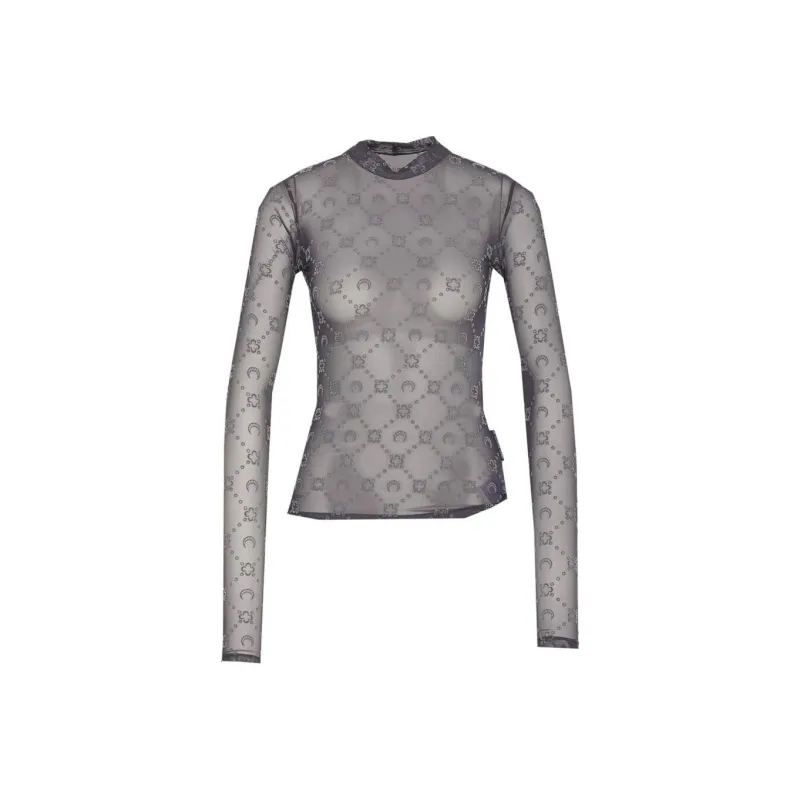 Marine Serre Second Skin Semi Sheer Top-0